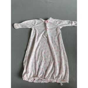 Vintage Carters Baby Sleep Sack Gown Floral Plaid Pink White Layette Made in USA